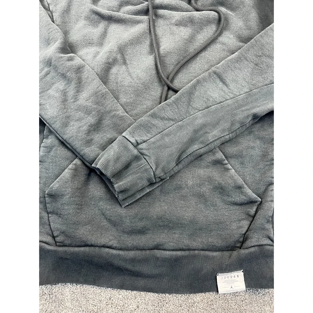 Jordan Hoodie Men Small Black Washed Terry Cotton Sweatshirt Casual Training Gym